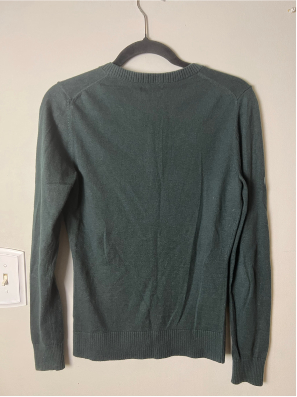 Gap Hunter Green Cardigan Preppy Dark Academia Grandpa Chic Sweater S - Picture 6 of 6